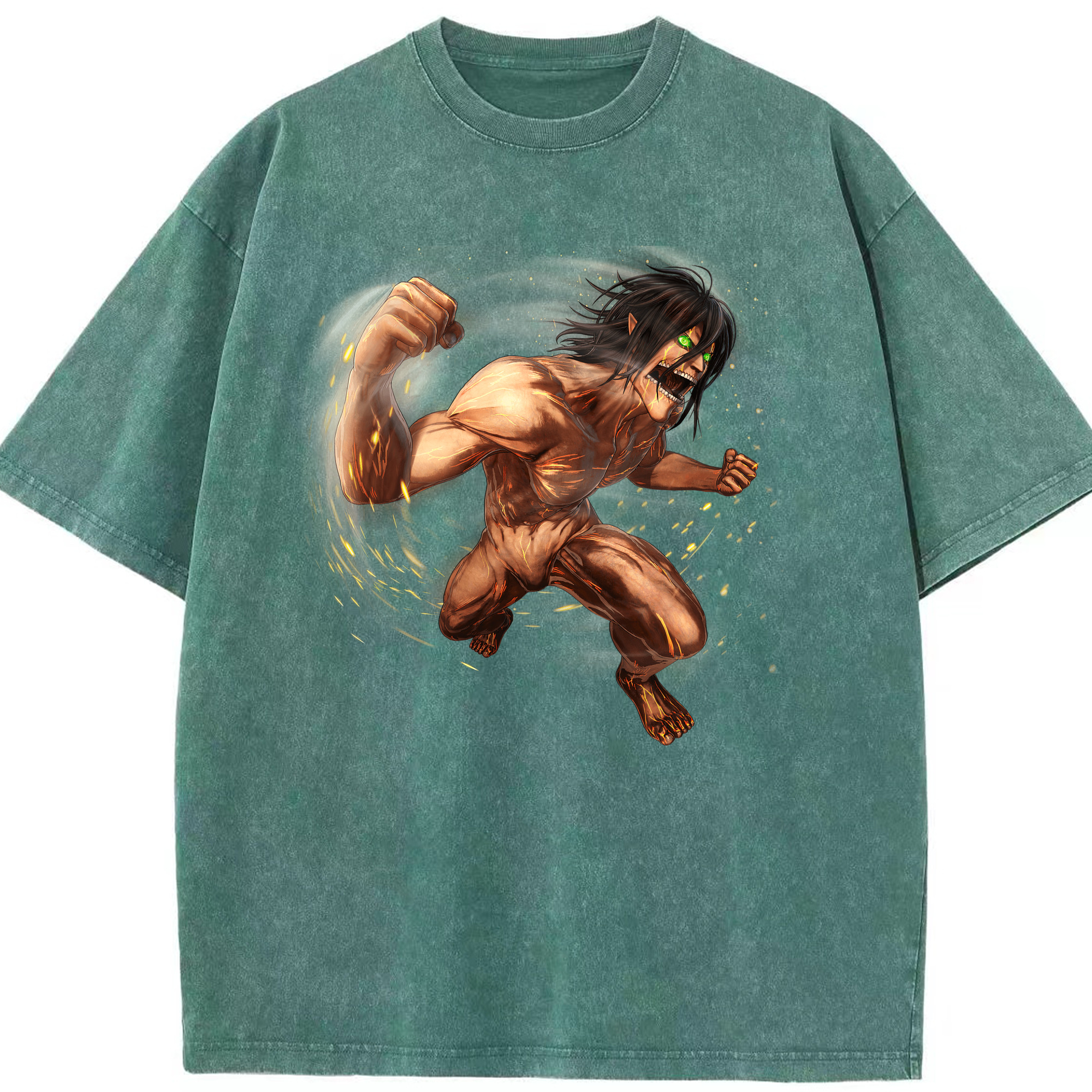 （画像用） 進撃の巨人 Attack on Titan 綿100% ヴィンテージ風 半袖Tシャツ（フロントプリント）